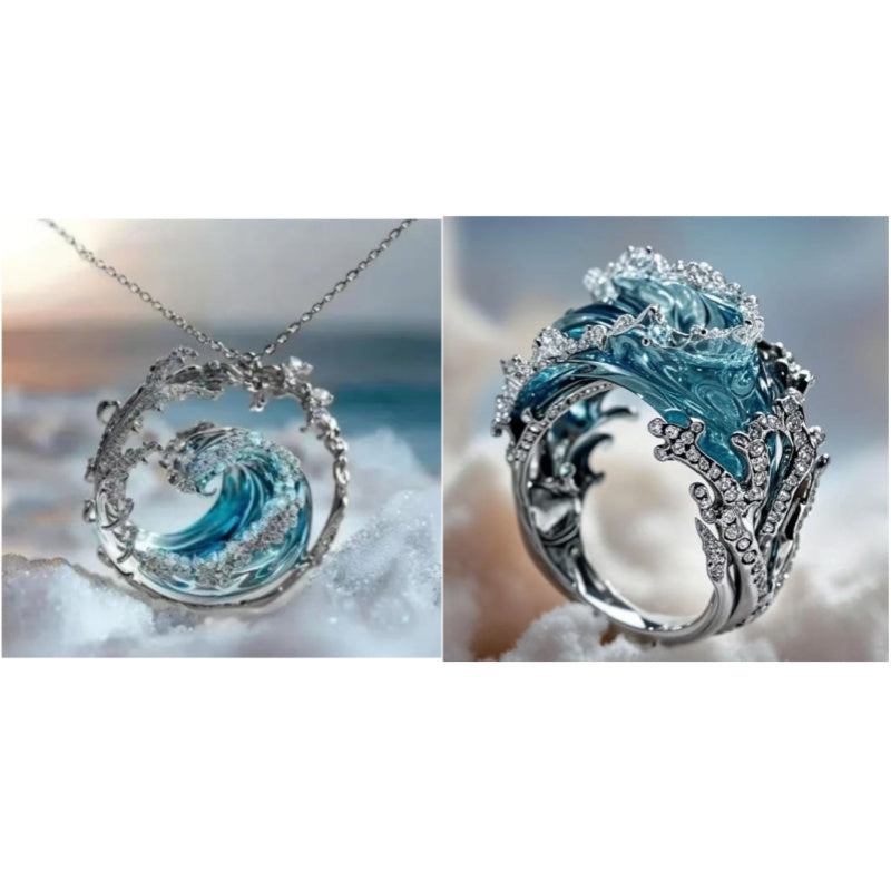 Chase the Ocean Waves, Shine with Romance – Ocean-Inspired Jewelry Set, Awaken Your Sea Dreams
