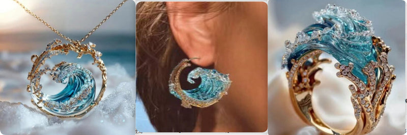 Chase the Ocean Waves, Shine with Romance – Ocean-Inspired Jewelry Set, Awaken Your Sea Dreams