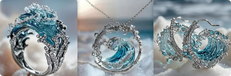Chase the Ocean Waves, Shine with Romance – Ocean-Inspired Jewelry Set, Awaken Your Sea Dreams